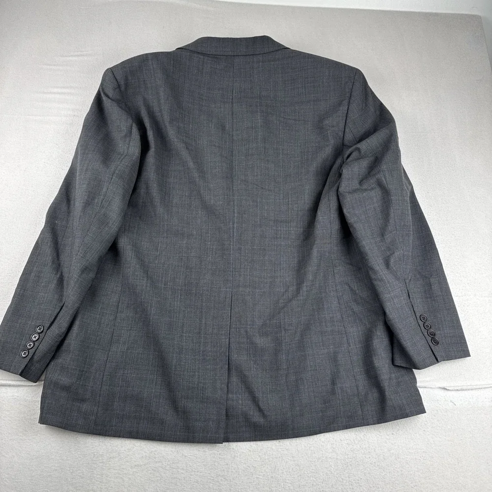 Brooks Brothers Stretch  2 Piece Gray Glen Plaid Suit 48R fits 36*30 Wool Blend